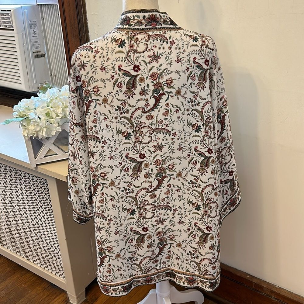 Max Studio multi colored floral open kimono Size S EUC - Picture 6 of 10